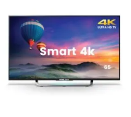 Home Tech Smart 4k Tv 65 Inch”Double Glass”