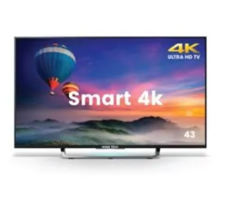 Home Tech Smart 4k Tv 43 Inch”Double Glass”(Free king'amuzi cha Azam full set.)