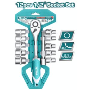 TOTAL 1/2 Inch Socket Set -12 Pcs