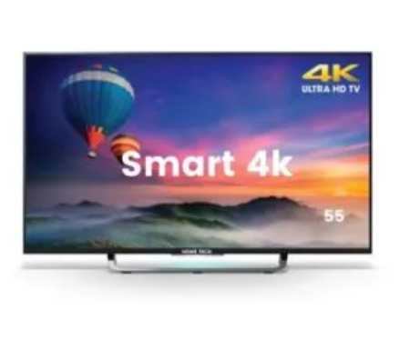 Home Tech Smart 4k Tv 55 Inch”Double Glass”(free king'amuzi cha Azam full set.)