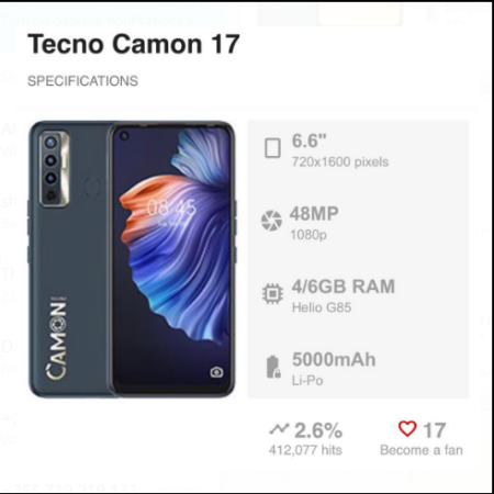 Tecno Camon 17