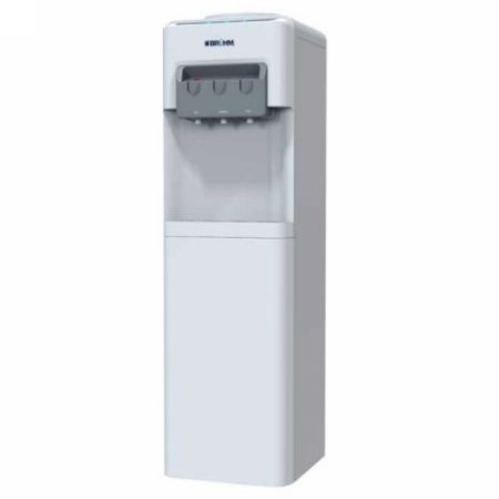 Bruhm Water Dispenser 3 Taps with Refrigerator Cabinet White with Gray BDS-HNC515