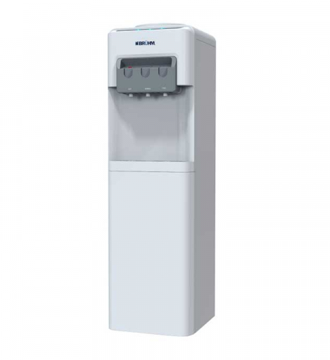 Bruhm Water Dispenser 3 Taps with Refrigerator Cabinet White with Gray BDS-HNC515