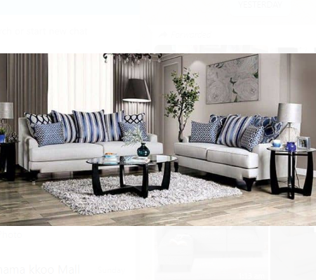 Classic Velvet Sofa 2+2 Seater White Colour