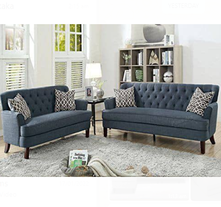 Luxury Velvet Sofa 3+2 Seater Gray Colour