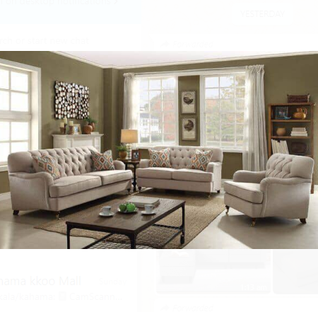 Classic Velvet Sofa 2+2+1 Seater White Ivory Colour