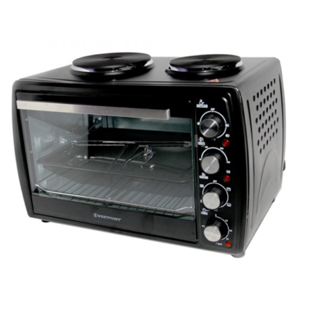 Westpoint Electric Mini Oven 2 Hot Plate – Grill – Turnspit Table Top – Black - WOY-45215.4.B