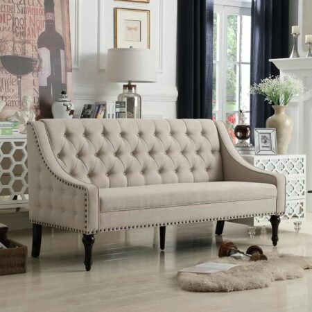 Classic Velvet Sofa 3 Seater Gray Colour