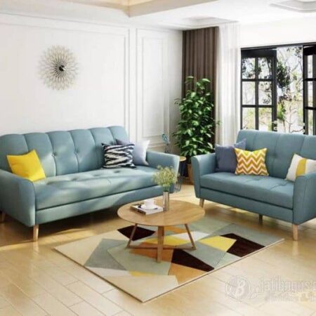 Velvet (4+3) Seater Sofa Pastel Green