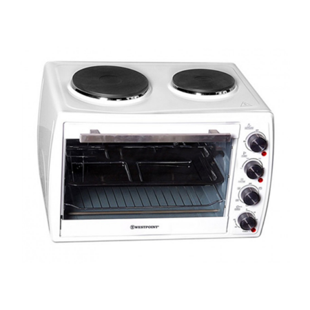 Westpoint Mini Oven 45L 2 Hotplate + Grill + Turnspit Silver WOY-45215.4