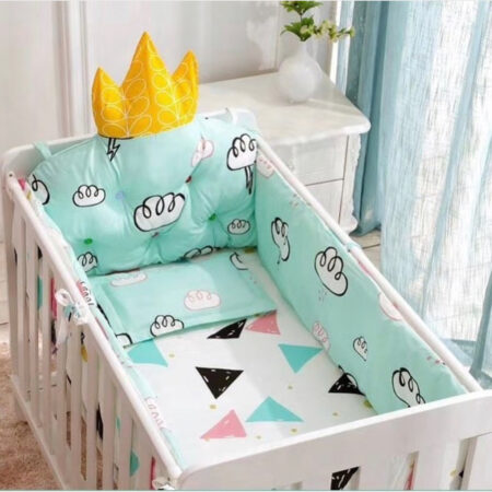 Baby Bedding Set 5pc (Cotton) Set ya Mashuka na Cover za Kitanda za Pembeni Tape C