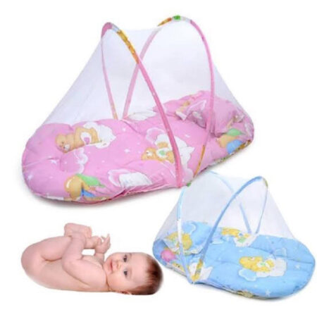 Portable Baby Bed Crib Mosquito Net Color Pink & Blue