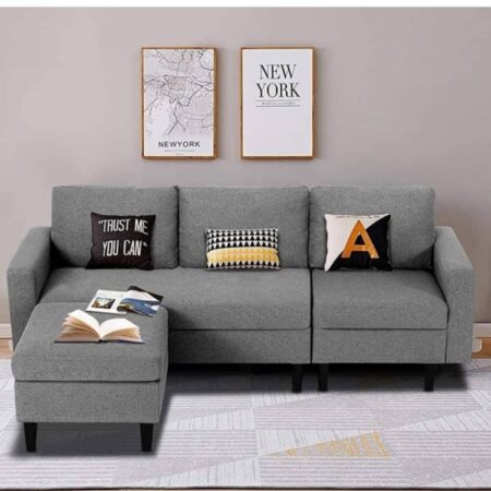 L shape Simple Design Sofa Gray Colour