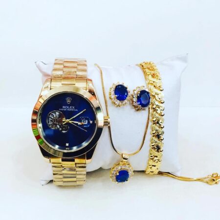 Rolex For Ladies Day-Date 40 Oyster, 40 mm,Full Set Gold & Blue Colour