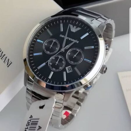 Emporio Armani Classic Mans Watch Silver Colour Tape C