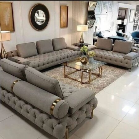 Classic Velvet Sofa 2+2+3 Seater Gray Colour