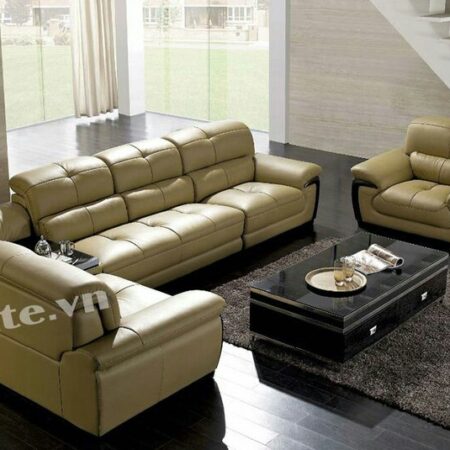 Classic Leather Sofa Set Mustard Yellow Colour