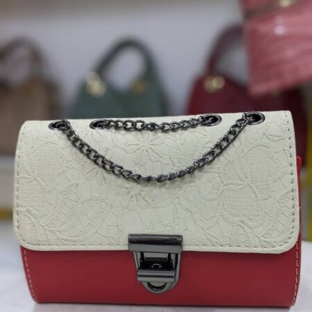 Classic Handbags White & Pink Colour