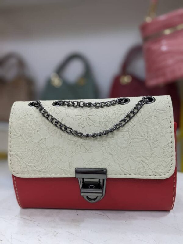 Classic Handbags White & Pink Colour