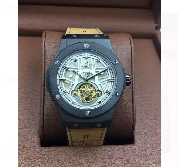 Classic HUBLOT Geneve Mechanical Mens Watch Gray & Brown Colour