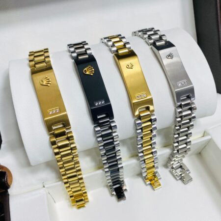 Classic Rolex Bracelet Silver,Gold & Black Colour