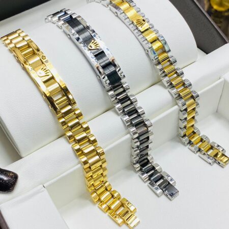 Classic Rolex Bracelet Silver,Gold & Black Colour