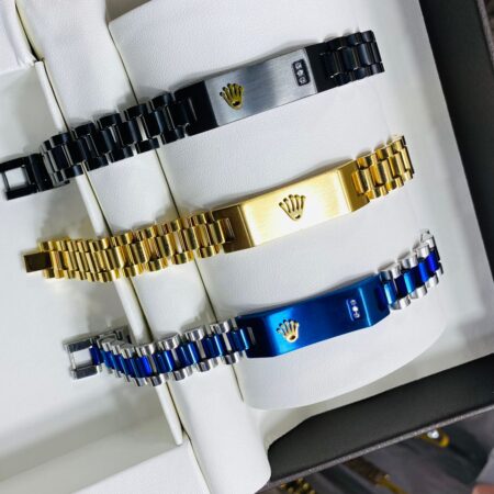 Classic Rolex Bracelet Black,Gold & Blue Colour