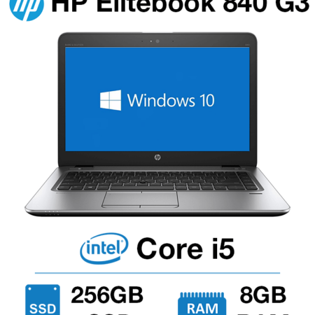 HP Elitebook 840 G3 Core i5 | 8GB RAM | 256GB SSD | Windows 10 Pro | Webcam, No Touch Screen