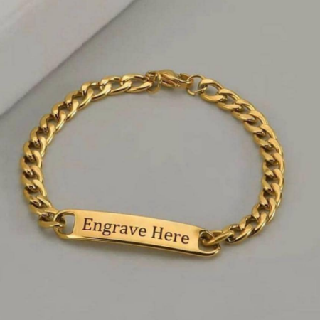 Engrave Here Bracelet Gold Colour