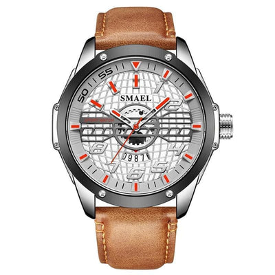 SMAEL Quartz Movement Leather Bracelet Wristwatch