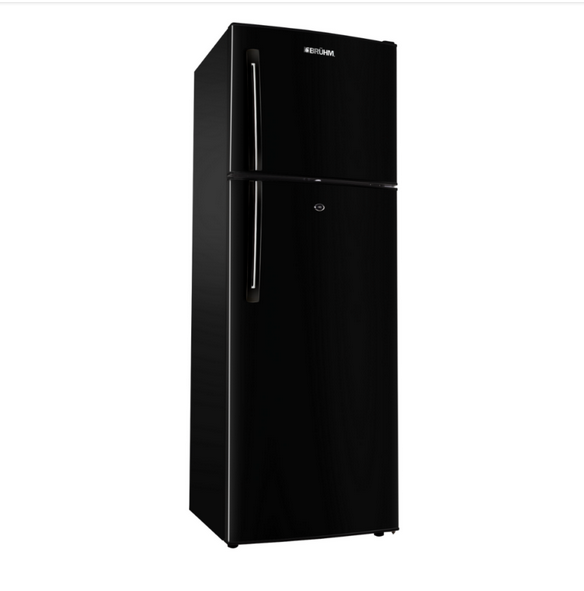 Bruhm Refrigerator 290L Double Door Top Freezer Dark Silver BRD-H355S Black