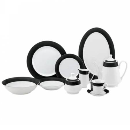 Nadstar8 Dinner Set 47pcs Porcelain Black RSPD001