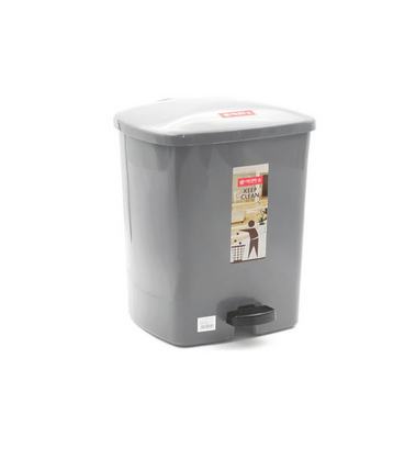 Lion star Dustbin 14L Square Step C-7, Gray