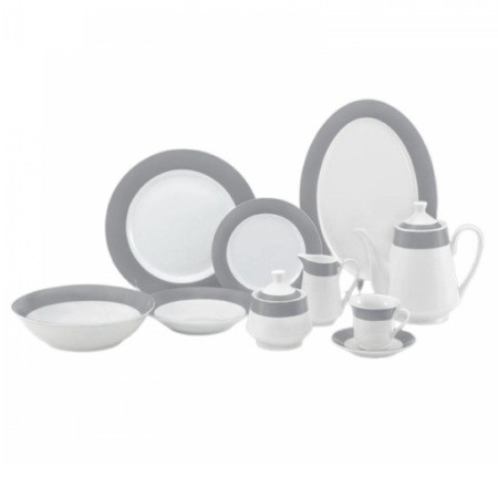 Nadstar8 Dinner Set 47pcs Porcelain Gray RSPD004