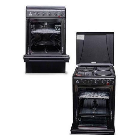 Delta 50x55cm Free Standing 2 Gas Burners + 2 Electric Plates + Gas Oven & Grill Cooker – DGC22B