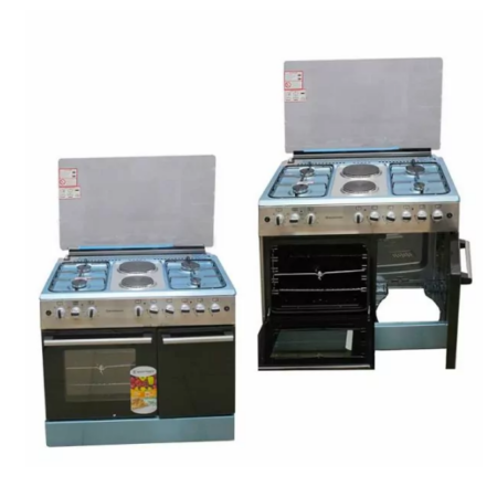 Westpoint Cooker 90 x 60, 4 Gas Burners, 2 Electric Plate, Electric Oven + Gas Compartment Inox WCER9642E8XBO