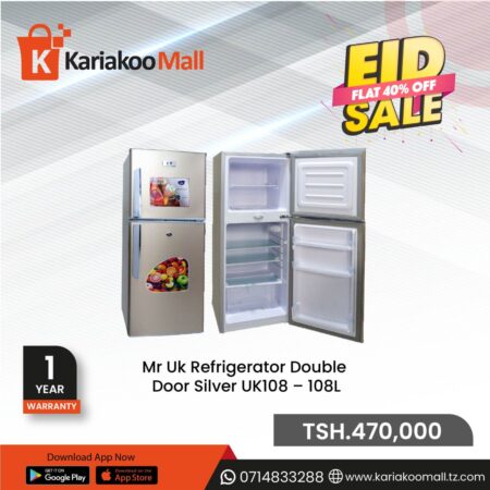 Mr Uk Refrigerator Double Door Silver UK108 – 108L