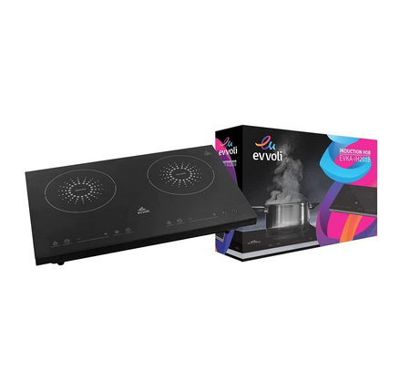 Evvoli Induction Hob 2 Burners 3500W Soft Touch Control With 9 Stage Power Setting And Safety Switch - EVKA-IH201B