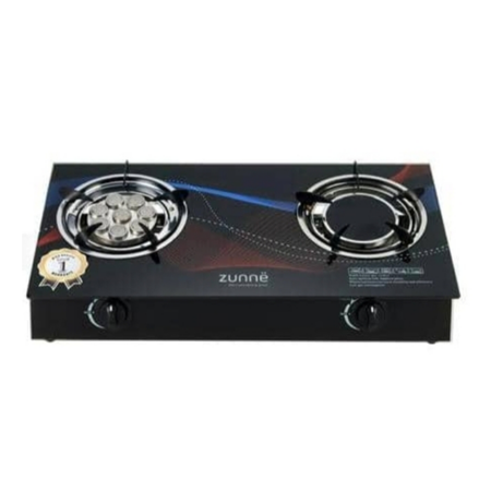 Zunne Two Gas Burner, Tempered Glass, Infrared Technology , ZEC-2202