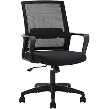 Black Mesh Office Chair Computer Desk Task Chair Adjustable Armrest Ergonomic Design for Back Lumbar Support Chair