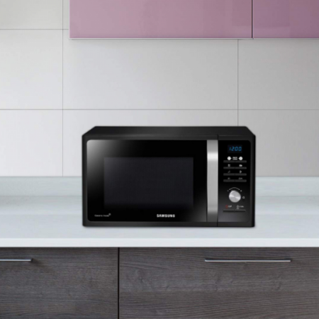 Samsung Microwave 23L 1150W Solo Manual 6 Power Levels Black MS23F301TAK