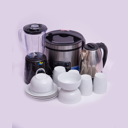 Bundled Product, 2L Water Kettle + 1.8L Rice Cooker + 16 Pcs Dinner Set + 1.8L Blender with Big Platic Jar