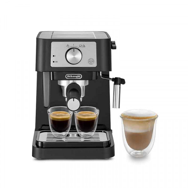 Delonghi Stilosa Coffee Machine 1100W Traditional Barista Pump Espresso 2 Cups, Black - EC260.BK
