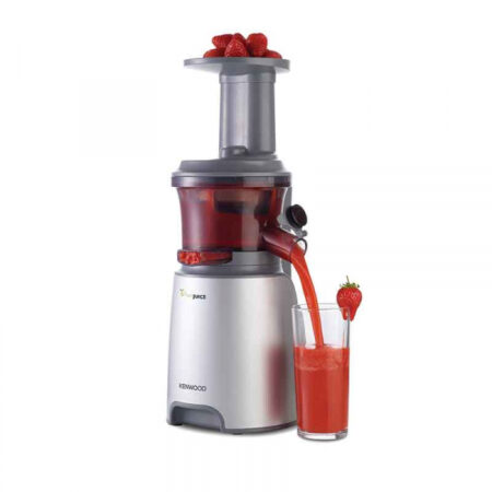 Kenwood Slow Juicer Cold Press 150W Juice Extractor with 65mm Wide Feed Tube, 1 Speed + Reverse, Jug, Pulp Container, Anti Drip, Cleaning Brush, Food Pusher/Tamper JMP600SI