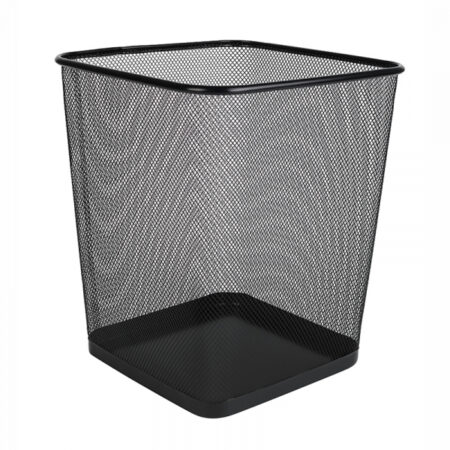 Nadstar1 Dustbin 30CM Square Office Trash Bin Metal Rubbish Paper Trash Can Garbage Bucket 8226