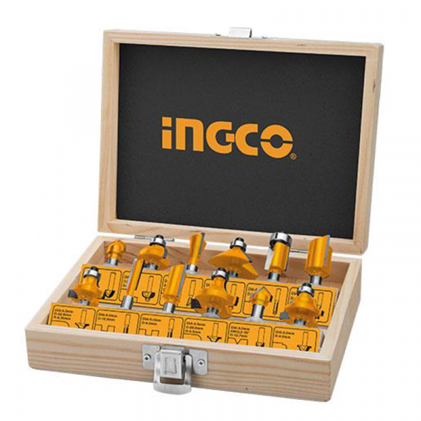 Ingco Router Bit Set 8mm Pack of 12 AKRT1211