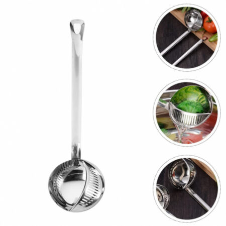 Nadstar1 Stainless Steel Hot Pot Soup Spoon Strainer Scoops Spoon Slotted Strainer Ladle Gravy Ladle Colander Kitchen D198