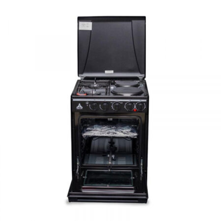 Delta Cooker 50x50cm Gas Oven 2 Gas 2 Electric Silver with Black DGC22B