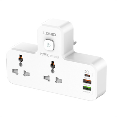 LDNIO SC2311 Plug Extension Multi Plug Extension Sockets with USB Wall Plug Adapter 3 Way Turn 1 into 3 Power Extension Adapter