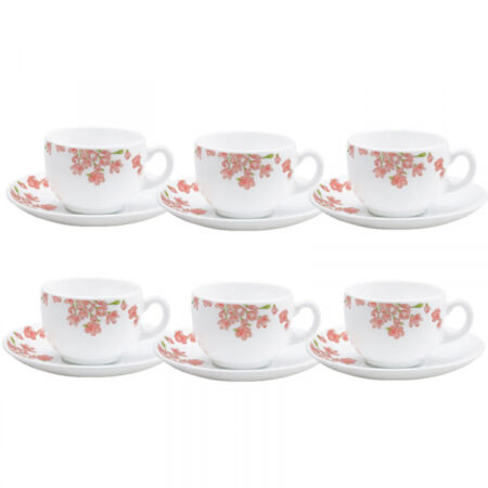 La Opala Cup & Saucer 6pcs Set Aster Pink 220ml LP022